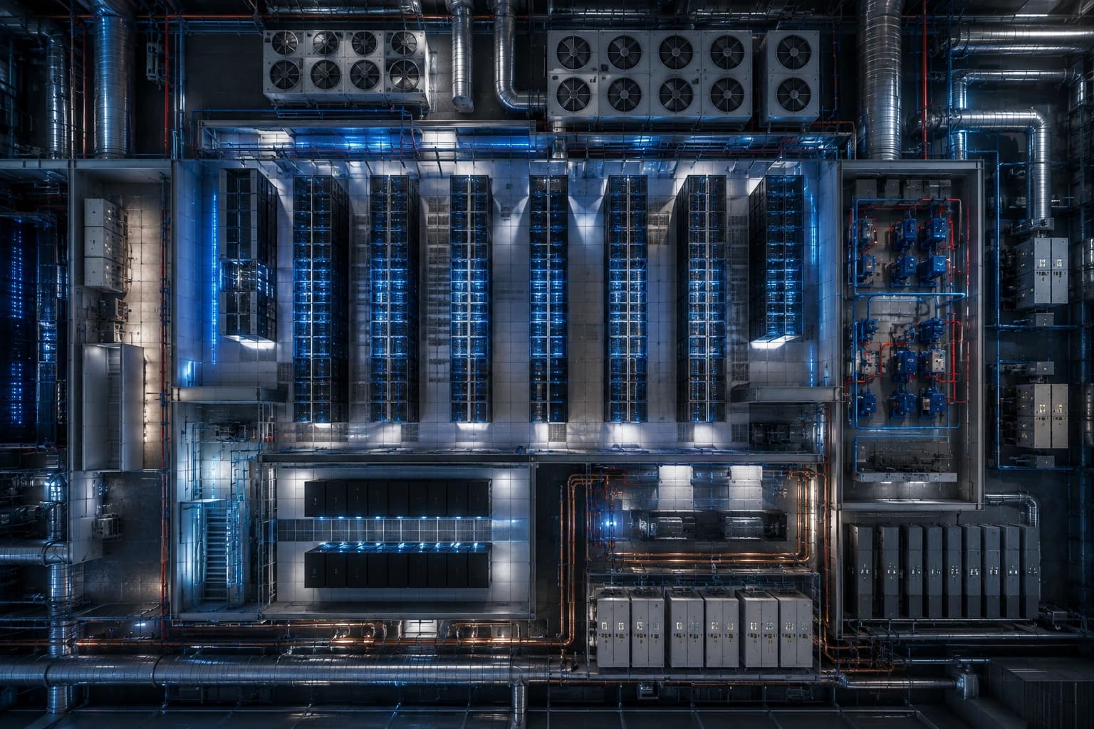 Ilustración de optimización térmica y energética de un campus de hiperescala